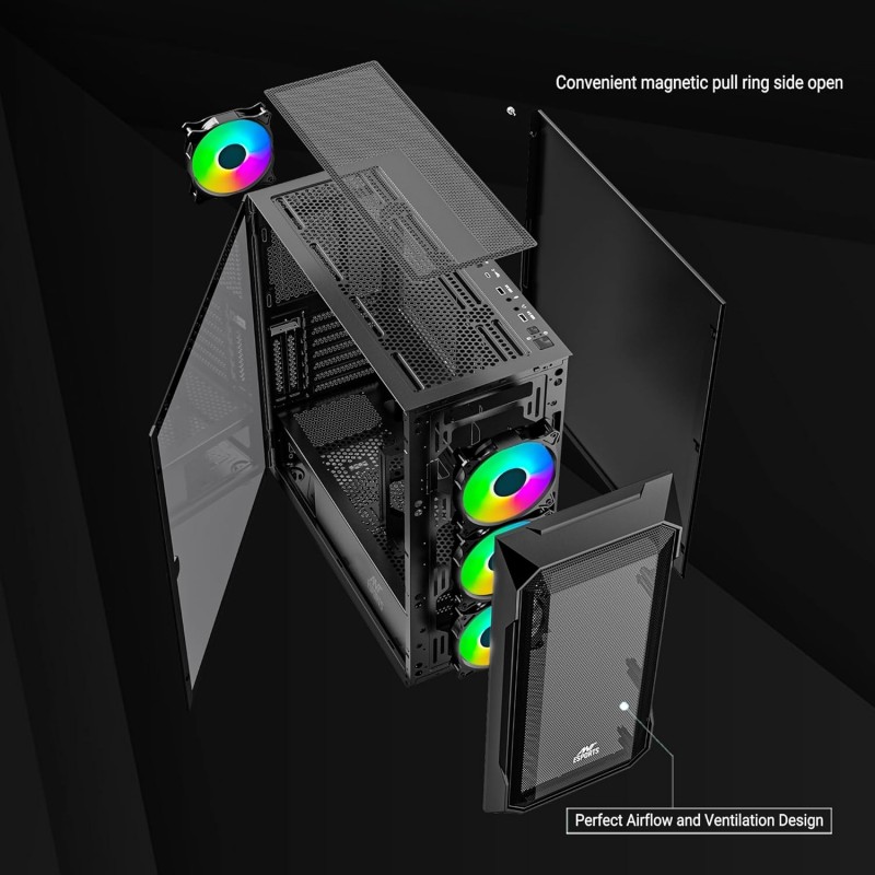 Ant Esports ICE-120AG Mid Tower Computer Case/Gaming Cabinet | Support ATX, Micro-ATX, Mini-ITX Motherboard with Pre-Installed 1 x 120 mm Black Rear Fan– Black Ant Esports ICE-120AG Mid Tower Computer Case/Gaming Cabinet | Support ATX, Micro-ATX, Mini-ITX Motherboard with Pre-Installed 1 x 120 mm Black Rear Fan– Black