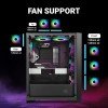 Ant Esports ICE-170TG Mid-Tower Computer Case/Gaming Cabinet - Black | Support ATX, Micro-ATX, ITX | Pre-Installed 3 Front Fans & 1 Rear Fan