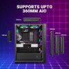 Ant Esports ICE-170TG Mid-Tower Computer Case/Gaming Cabinet - Black | Support ATX, Micro-ATX, ITX | Pre-Installed 3 Front Fans & 1 Rear Fan