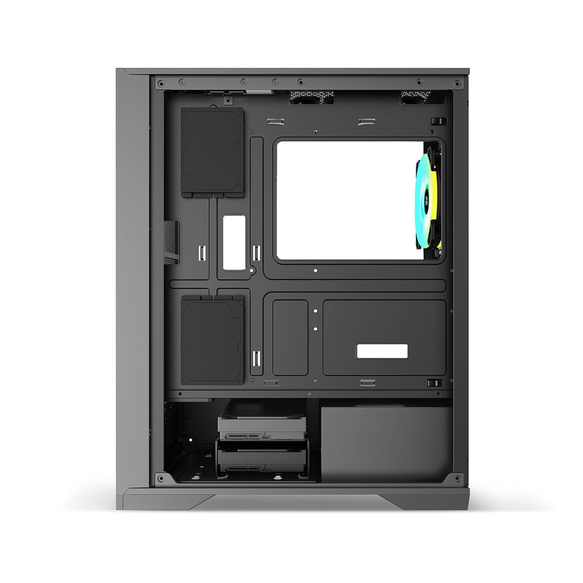 Ant Esports ICE-4000 RGB Mid- Tower Computer Case/Gaming Cabinet - Black | Supports ATX, Micro-ATX, Mini-ITX | Pre-Installed 3 x 120mm ARGB Fans in Front