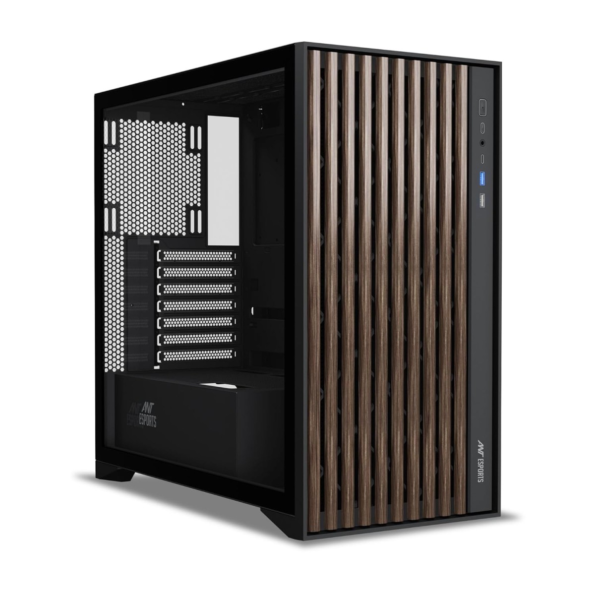 Ant Esports ICE-5000 RGB Mid- Tower Computer Case/Gaming Cabinet - Black | Supports E-ATX, ATX, Micro-ATX, Mini-ITX | Pre-Installed 3 x 120mm ARGB Fans in Front