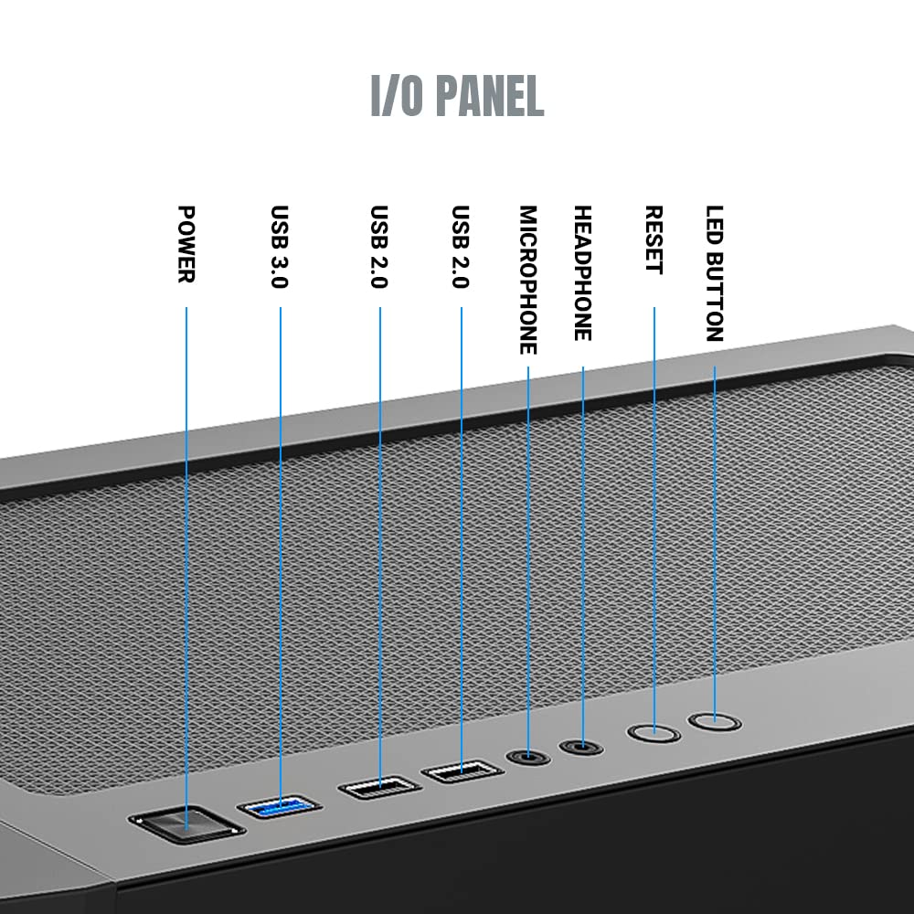 Ant Esports ICE-5000 RGB Mid- Tower Computer Case/Gaming Cabinet - Black | Supports E-ATX, ATX, Micro-ATX, Mini-ITX | Pre-Installed 3 x 120mm ARGB Fans in Front