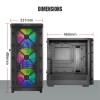 Ant Esports ICE-5000 RGB Mid- Tower Computer Case/Gaming Cabinet - Black | Supports E-ATX, ATX, Micro-ATX, Mini-ITX | Pre-Installed 3 x 120mm ARGB Fans in Front