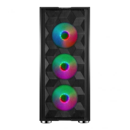Ant Esports ICE-521MT Mid Tower Computer Case I Gaming Cabinet I Supports ATX MB with Transparent Tempered Glass Side Panel- Black