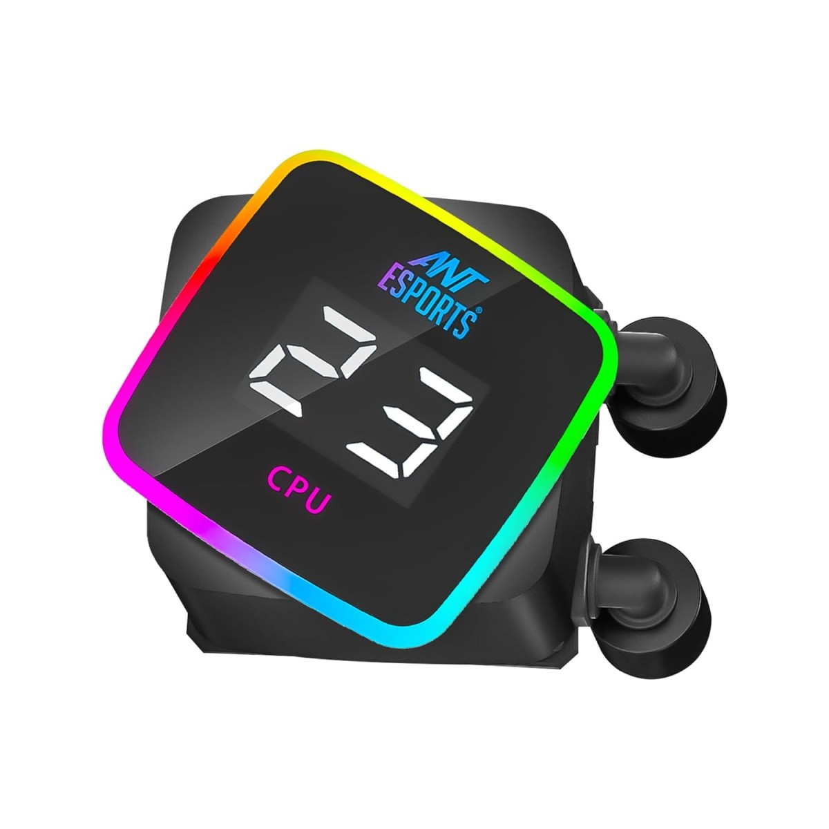 Ant Esports ICE Flow 360 ARGB 360mm ARGB Liquid Cooler/AIO with Display - Black | Support Intel & AMD CPU Socket AM5, AM4, AM3, LGA1700, 1200, 2066, 1151 | Evaporation-Proof Tubing | Dual-Chamber Pump