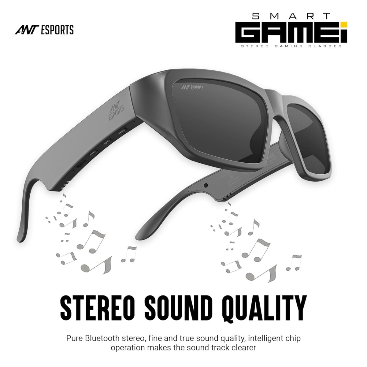 Ant Esports Infinity Smart Bluetooth Glasses, Voice Control, Open-Ear Style, Music & Calls, Volume Control