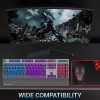 Ant Esports KM540 Gaming Keyboard and Mouse Combo,Rainbow Backlit LED Wired Keyboard with Wrist Rest,Programmable 7D OpticalMouse, 3600 DPI, Spill-Resistant, USB Plug & Play for PC, Laptop,Mac – Black
