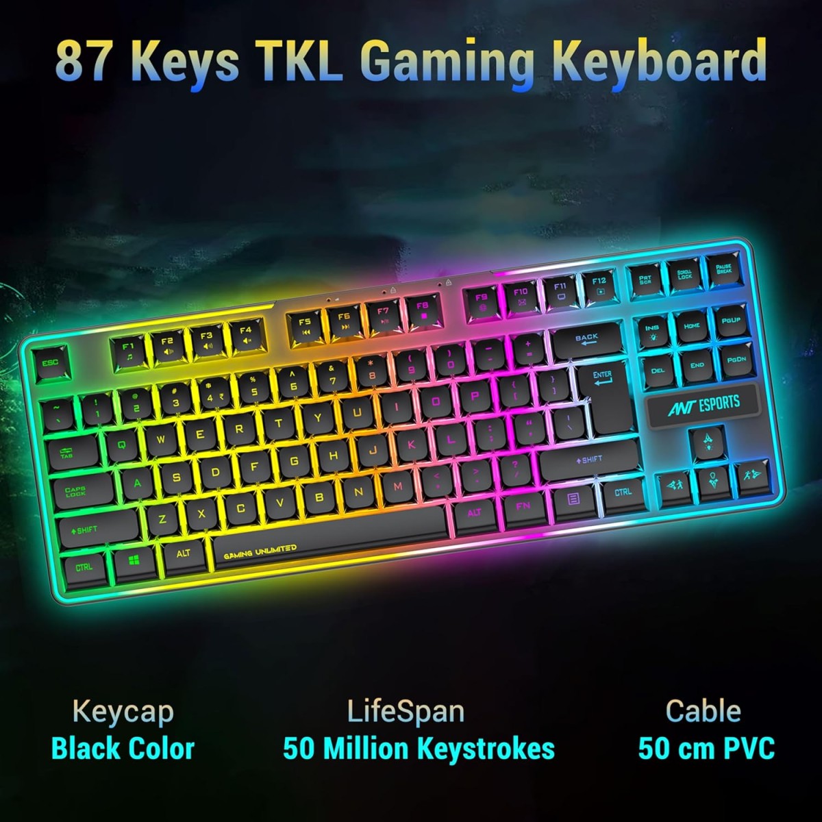 Ant Esports KM730 Pro Gaming Wireless TKL Keyboard Mouse Combo Rechargeable RGB Backlit Tenkeyless Compact 87 Keys 6 Button for Computer Laptop PS4 PS5 - XP/7/8/10 iMac MacBook Xbox one X – Black Ant Esports KM730 Pro Gaming Wireless TKL Keyboard Mouse Combo Rechargeable RGB Backlit Tenkeyless Compact 87 Keys 6 Button for Computer Laptop PS4 PS5 - XP/7/8/10 iMac MacBook Xbox one X – Black