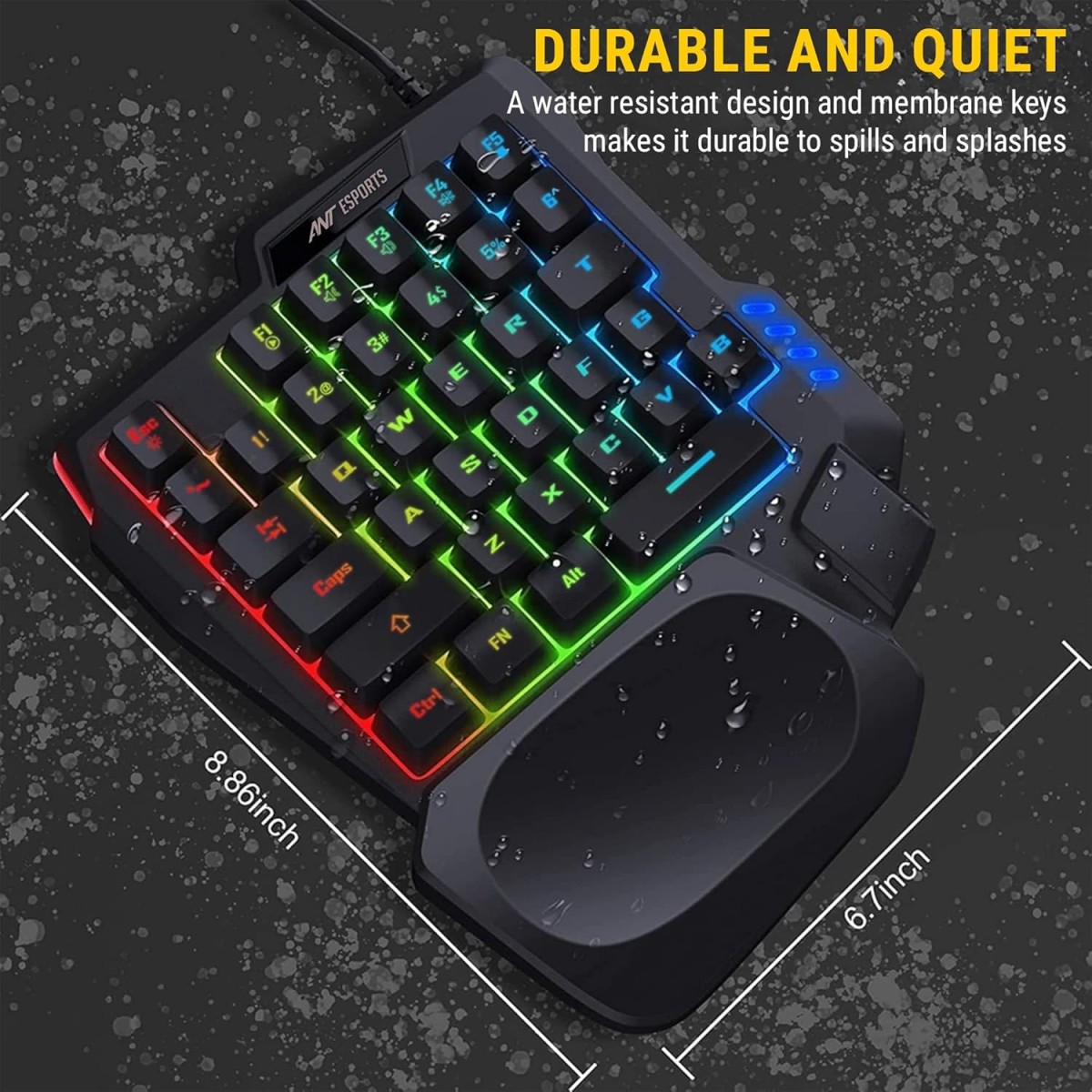 Ant Esports MG401, 4 in 1 Mobile Game Combo Pack with RGB Backlit 35 Keys Mini Gaming Keyboard and Mouse, Phone Holder, Adapter with Mobile Game Converter for PubG, COD & Many FPS Games Andriod/iOS