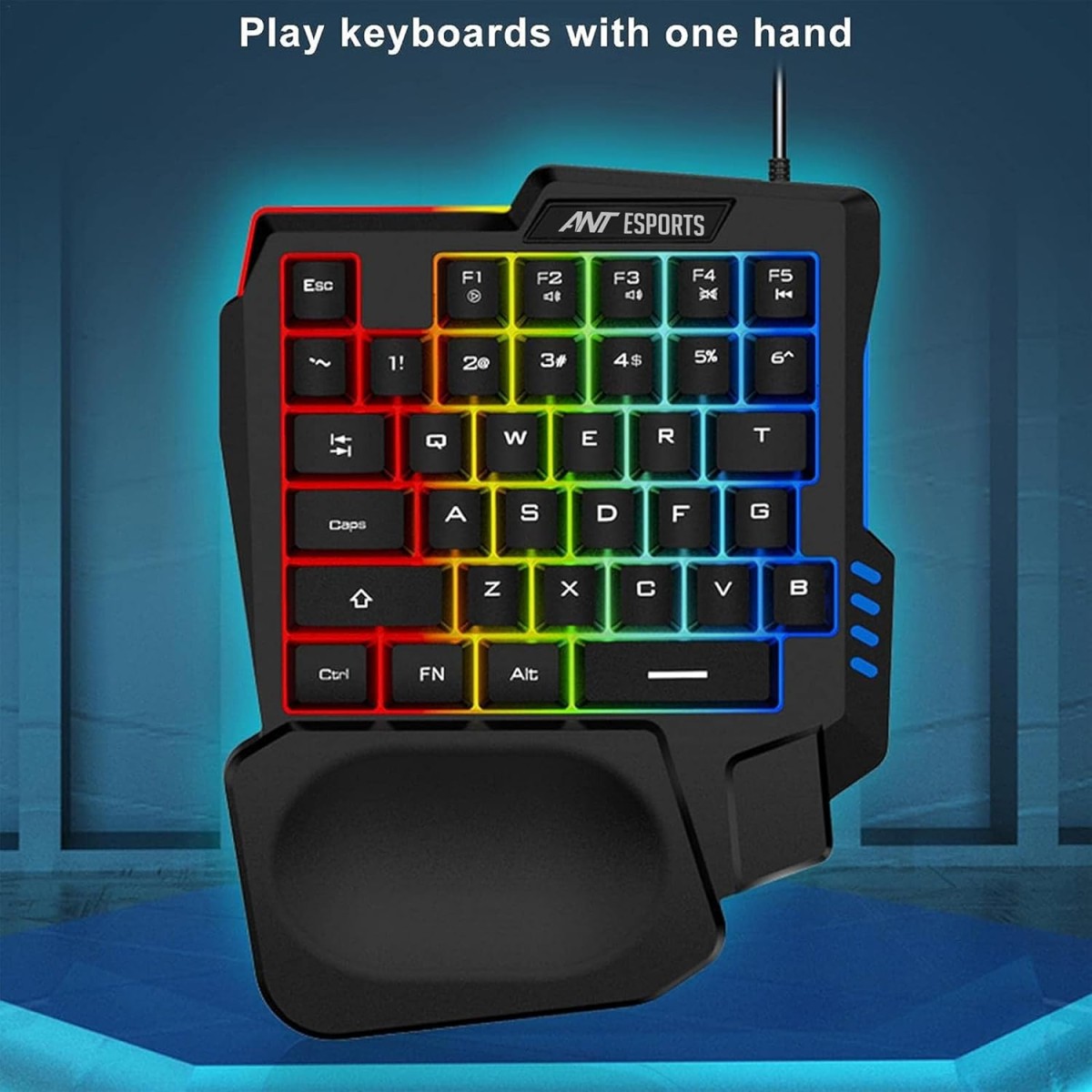 Ant Esports MK1001 One Handed Gaming Keyboard RGB Backlit 35 Keys Portable Mini Gaming Keypad Ergonomic Game Controller for PC Gamer Ant Esports MK1001 One Handed Gaming Keyboard RGB Backlit 35 Keys Portable Mini Gaming Keypad Ergonomic Game Controller for PC Gamer