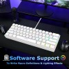 Ant Esports MK1300 V2 Portable 60 Percent Mechanical Keyboard, Compact 61 Keys Mini Gaming Keyboard for PC/Mac Gamer Switchable Colorful RGB Backlit with Software, Swappable Red Switch - White Ant Esports MK1300 V2 Portable 60 Percent Mechanical Keyboard, Compact 61 Keys Mini Gaming Keyboard for PC/Mac Gamer Switchable Colorful RGB Backlit with Software, Swappable Red Switch - White