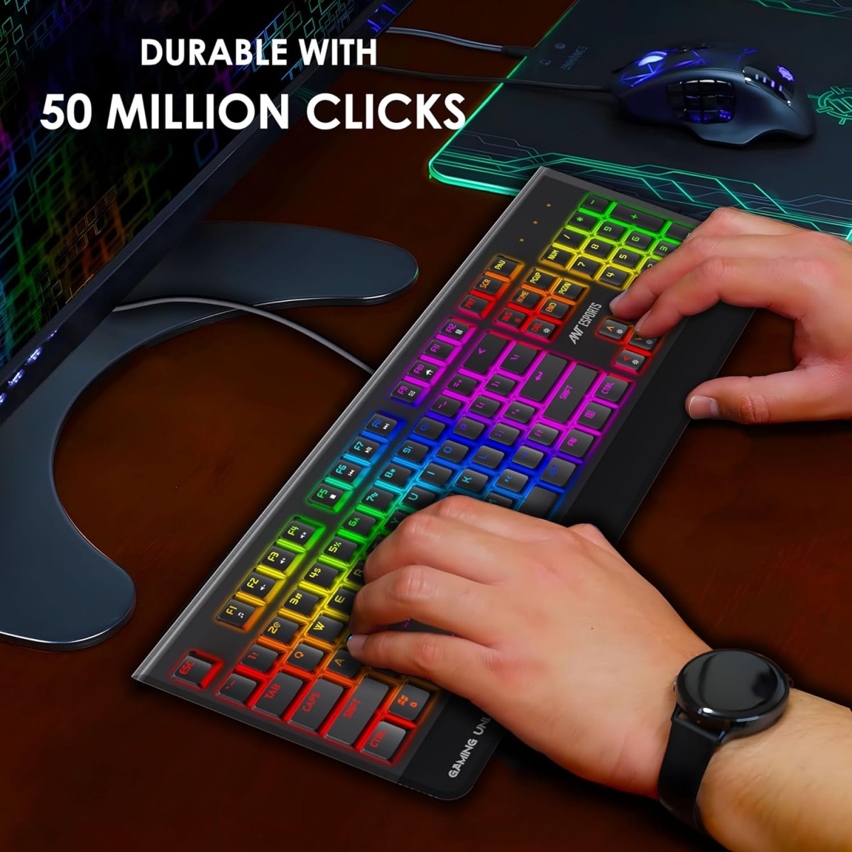 Ant Esports MK4000 RGB LED Backlit Aluminium Base Wired Mechanical Gaming Keyboard 104 Keys Mechanical Keyboard, Hot Swappable,Fully Programmable Full Size Gaming Keyboard for PC/Laptop/PS5_Red Switch Ant Esports MK4000 RGB LED Backlit Aluminium Base Wired Mechanical Gaming Keyboard 104 Keys Mechanical Keyboard, Hot Swappable,Fully Programmable Full Size Gaming Keyboard for PC/Laptop/PS5_Red Switch