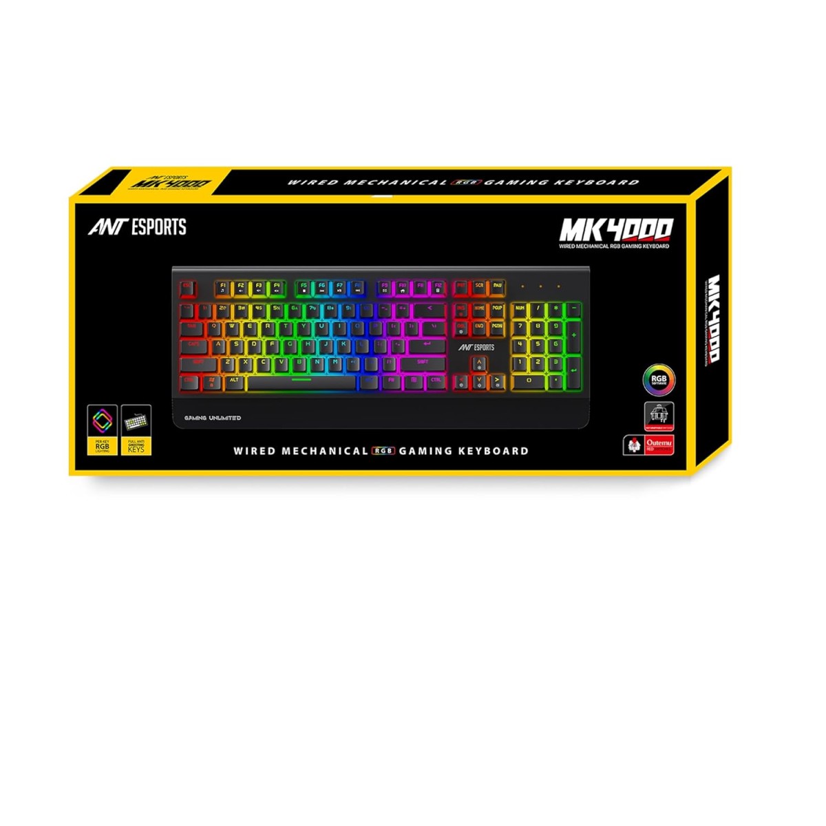 Ant Esports MK4000 RGB LED Backlit Aluminium Base Wired Mechanical Gaming Keyboard 104 Keys Mechanical Keyboard, Hot Swappable,Fully Programmable Full Size Gaming Keyboard for PC/Laptop/PS5_Red Switch Ant Esports MK4000 RGB LED Backlit Aluminium Base Wired Mechanical Gaming Keyboard 104 Keys Mechanical Keyboard, Hot Swappable,Fully Programmable Full Size Gaming Keyboard for PC/Laptop/PS5_Red Switch