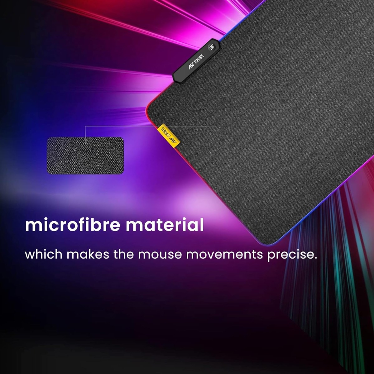 Ant Esports MP209 RGB Small Gaming Mouse Pad LED Mousepad Small RGB Mouse Pad Anti-Slip Rubber Base with Waterproof Coating for Gamer