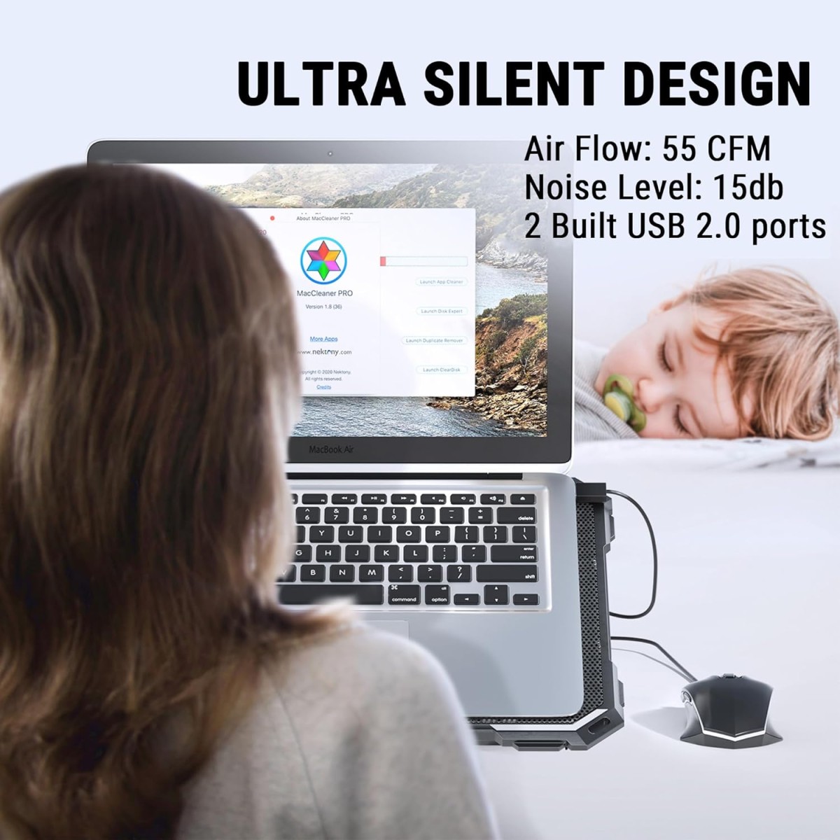 Ant Esports NC230 RGB Gaming Notebook Cooler, 10" - 17" + Gaming Laptop Cooling Pad for PC + USB Powered Fan + Very Stable and Silent + Compatible Mac and PS5/PS4