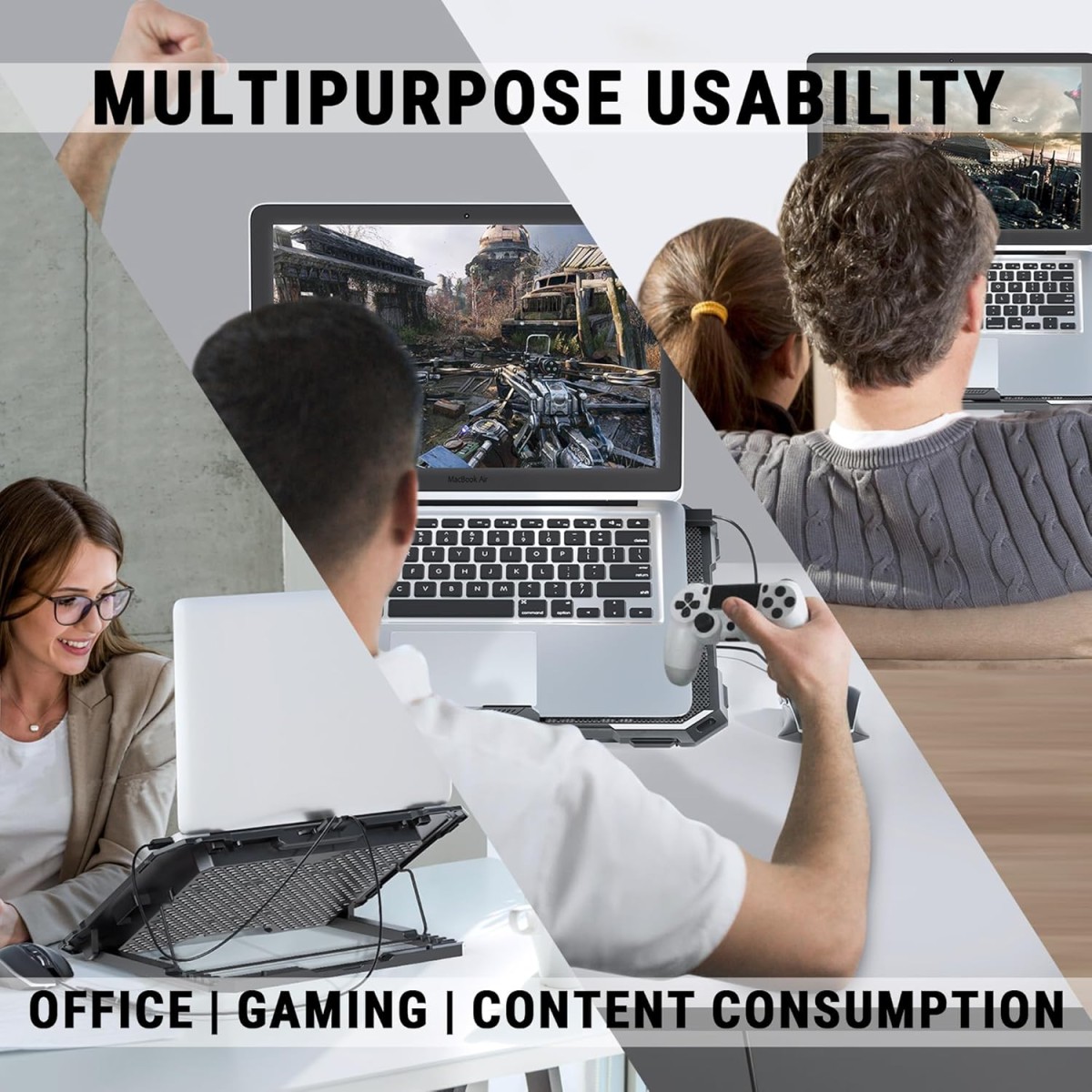 Ant Esports NC230 RGB Gaming Notebook Cooler, 10" - 17" + Gaming Laptop Cooling Pad for PC + USB Powered Fan + Very Stable and Silent + Compatible Mac and PS5/PS4