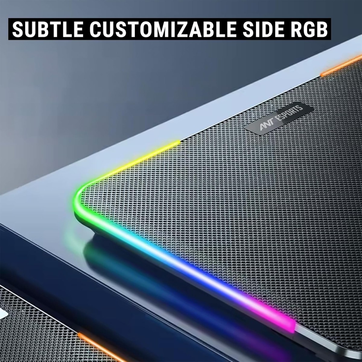 Ant Esports NC250 RGB Laptop Cooling Pad, Laptop Cooler with Mobile Holder 6 Quite Fans Fan Speed Controller 7 Height Adjustable Angle