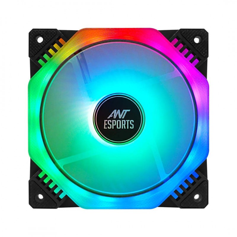 Ant Esports Octaflow 120 Auto RGB 120mm 1200 RPM Cooler Case Fan with Dual Sided RGB Ring Illumination-