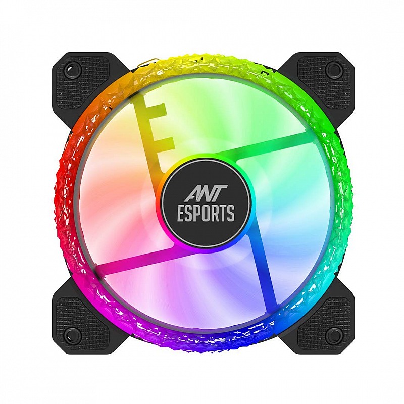 Ant Esports Royaleflow 120 Auto RGB 120mm 1200 RPM Cooler Case Fan with Crystallized LED Ring Design