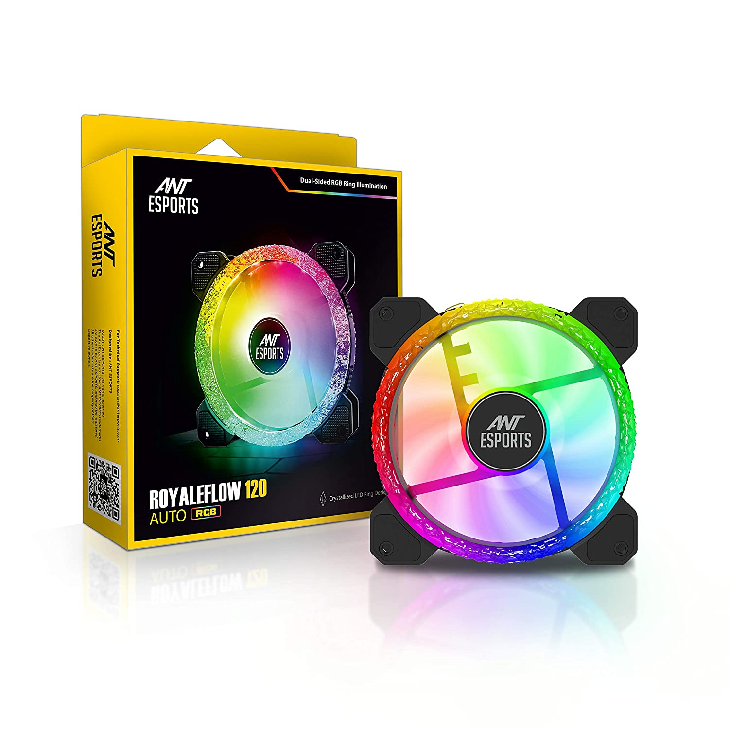 Auto Rgb Fan Ant Esports Royaleflow 120 Auto RGB 120mm 1200 RPM Cooler Case Fan with ...