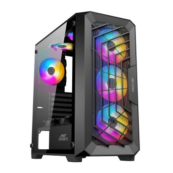 Ant Esports SX5 Mid-Tower Computer Case/Gaming Cabinet - Black | Support ATX, Micro-ATX, Mini-ITX | Pre-Installed 3 x 120mm Front Fans Ant Esports SX5 Mid-Tower Computer Case/Gaming Cabinet - Black | Support ATX, Micro-ATX, Mini-ITX | Pre-Installed 3 x 120mm Front Fans