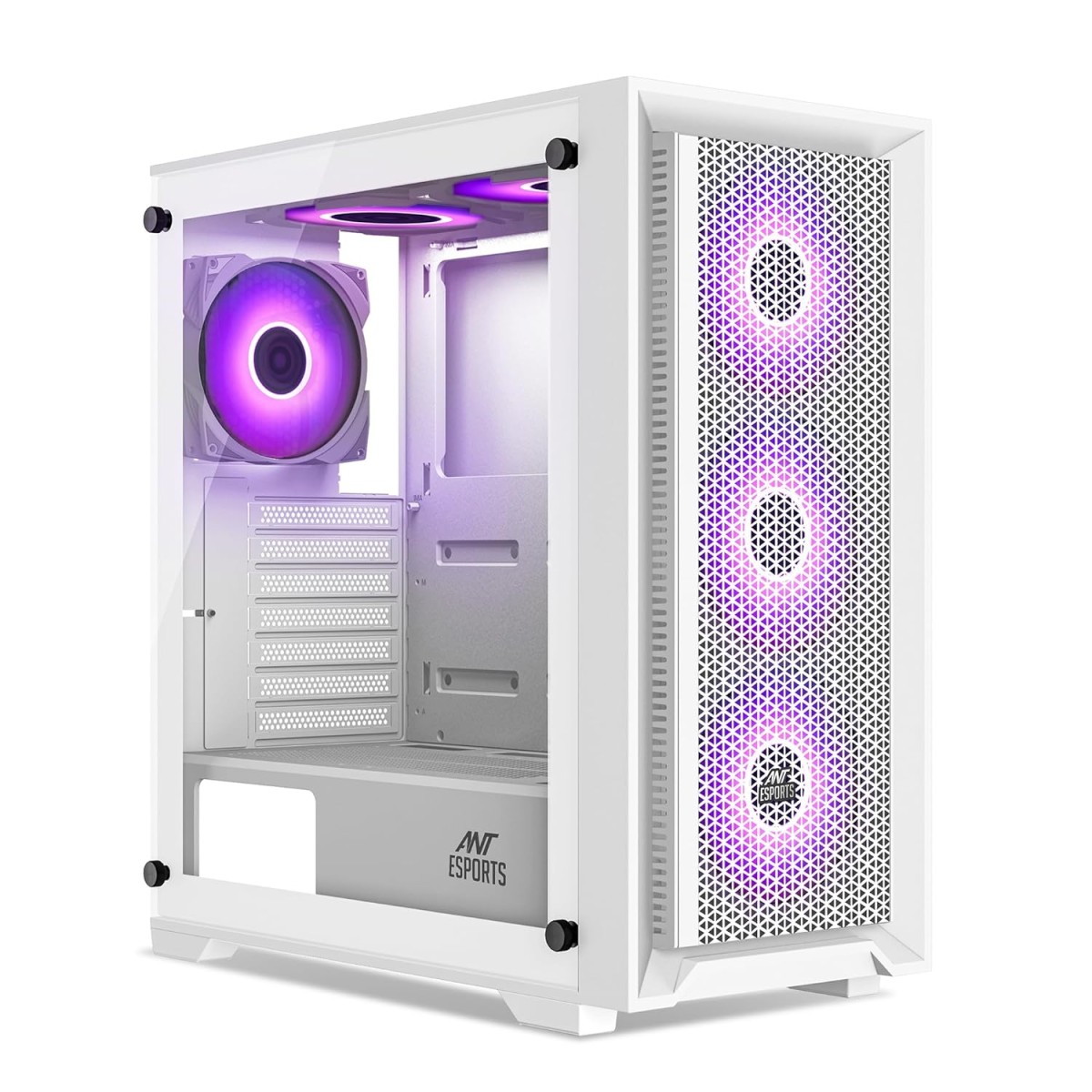 Ant Esports SX7 Mid- Tower Computer Case/Gaming Cabinet - White | Support ATX, Micro-ATX, Mini-ITX | Pre-Installed 3 x 120mm Front Fans Ant Esports SX7 Mid- Tower Computer Case/Gaming Cabinet - White | Support ATX, Micro-ATX, Mini-ITX | Pre-Installed 3 x 120mm Front Fans
