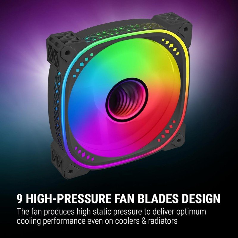 Ant Esports Spectraflow 120mm 3 IN 1 ARGB Case Fan Kit - Black, Infinity Mirror Design, PWM Control, 1800 RPM, 45 CFM Airflow Ant Esports Spectraflow 120mm 3 IN 1 ARGB Case Fan Kit - Black, Infinity Mirror Design, PWM Control, 1800 RPM, 45 CFM Airflow