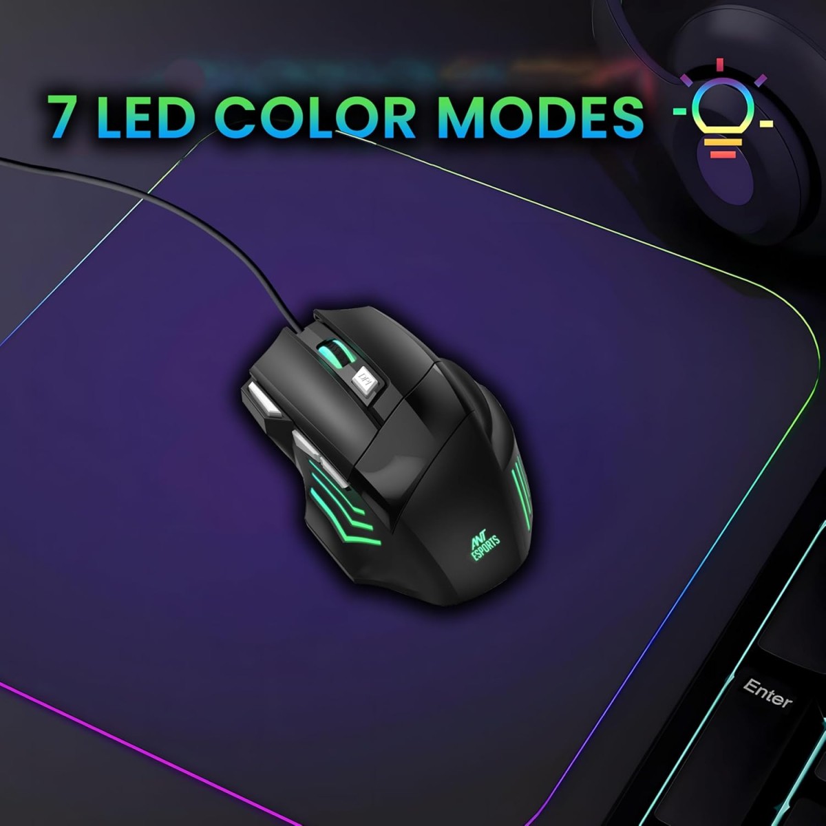 Ant Esports Thunder 30 Wired Mechanical Gaming Keyboard Mouse Combo Ergonomic Full-Sized 25 Anti Ghosting Keys, 3600 DPI 7 Colour Mode Wired Gaming Mouse with Type C Cable for PC Laptop MAC_Red Switch Ant Esports Thunder 30 Wired Mechanical Gaming Keyboard Mouse Combo Ergonomic Full-Sized 25 Anti Ghosting Keys, 3600 DPI 7 Colour Mode Wired Gaming Mouse with Type C Cable for PC Laptop MAC_Red Switch