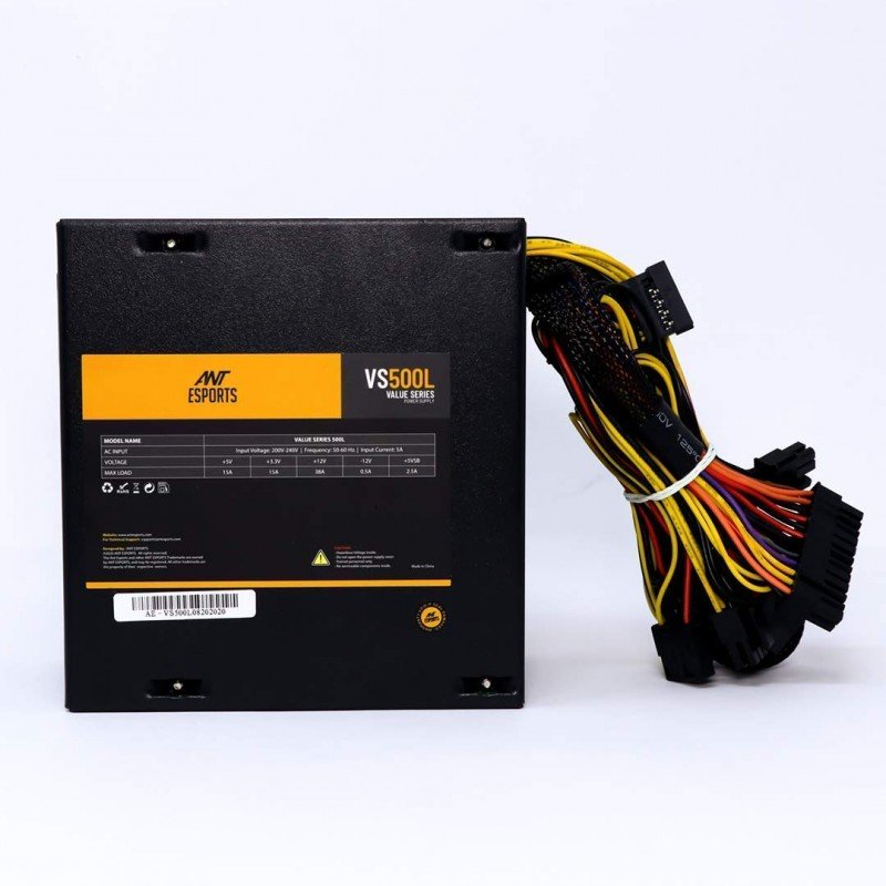 Ant Esports VS400L NonModular High Efficiency Gaming Power Supply/PSU with Continuous Power and 120mm Silent Fan Ant Esports VS400L NonModular High Efficiency Gaming Power Supply/PSU with Continuous Power and 120mm Silent Fan
