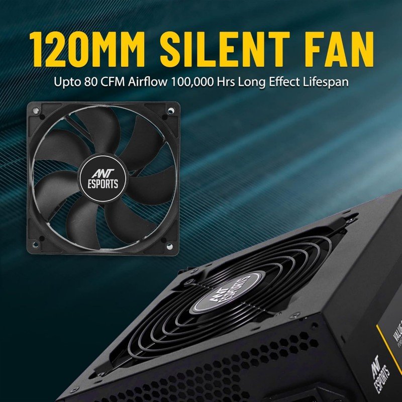 Ant Esports VS400L NonModular High Efficiency Gaming Power Supply/PSU with Continuous Power and 120mm Silent Fan Ant Esports VS400L NonModular High Efficiency Gaming Power Supply/PSU with Continuous Power and 120mm Silent Fan