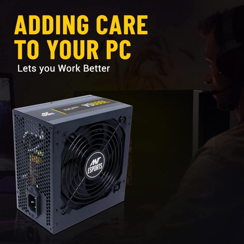 Ant Esports VS400L NonModular High Efficiency Gaming Power Supply/PSU with Continuous Power and 120mm Silent Fan Ant Esports VS400L NonModular High Efficiency Gaming Power Supply/PSU with Continuous Power and 120mm Silent Fan