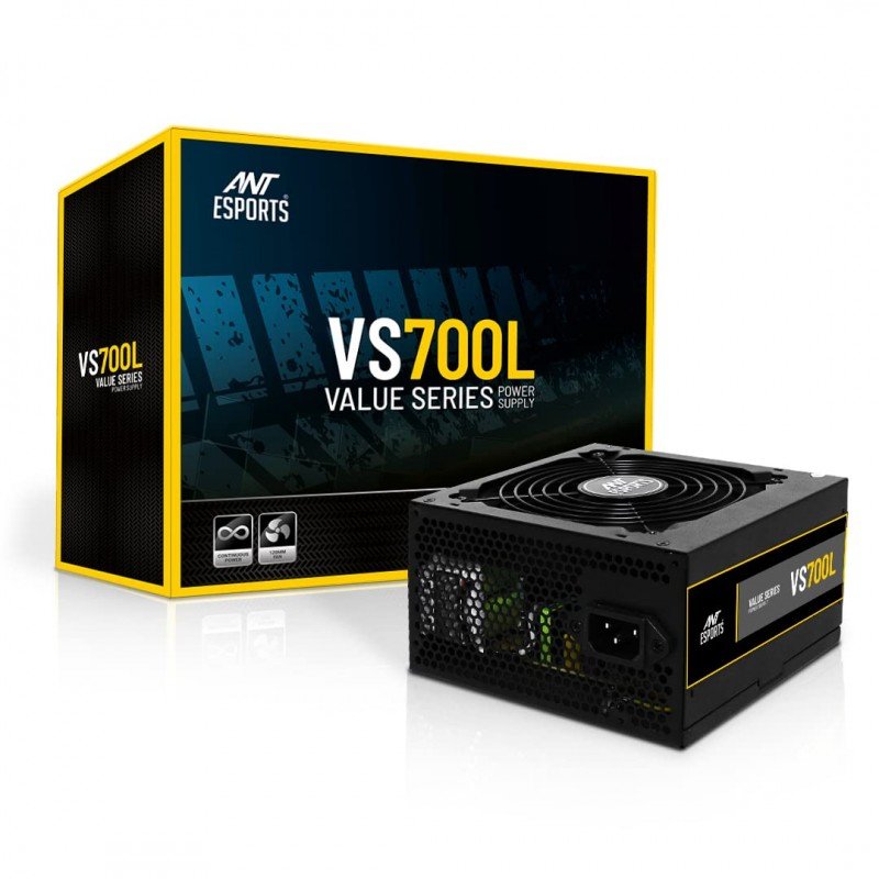 Ant Esports VS400L NonModular High Efficiency Gaming Power Supply/PSU with Continuous Power and 120mm Silent Fan Ant Esports VS400L NonModular High Efficiency Gaming Power Supply/PSU with Continuous Power and 120mm Silent Fan
