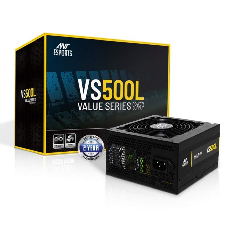 Ant Esports VS400L NonModular High Efficiency Gaming Power Supply/PSU with Continuous Power and 120mm Silent Fan Ant Esports VS400L NonModular High Efficiency Gaming Power Supply/PSU with Continuous Power and 120mm Silent Fan