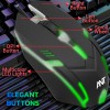 Ant GM46 Wired Optical Gaming Mouse | 2400 DPI Sensor | 4 Durable Buttons | Multicolour Backlight | 1.5M Cable | Lightweight Design