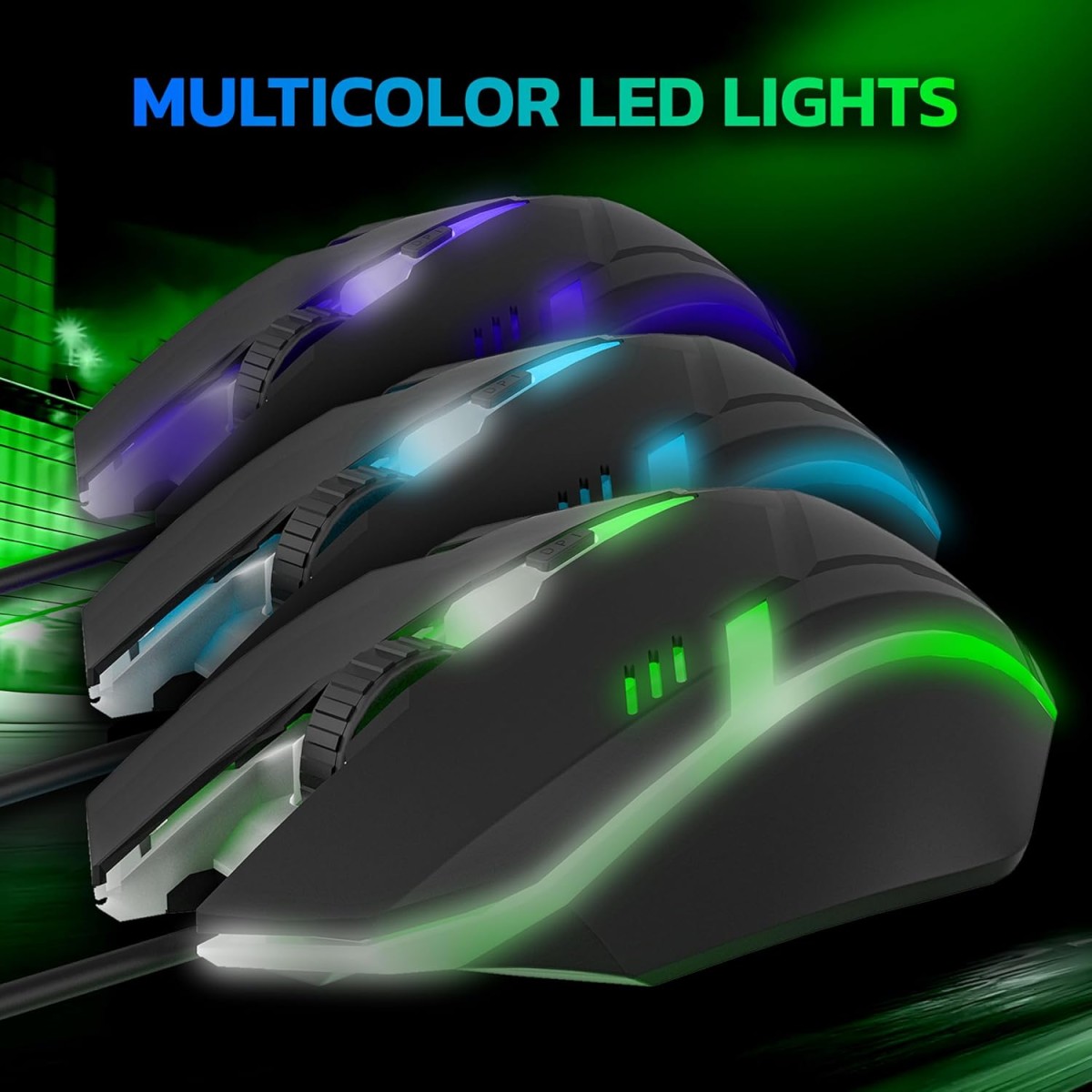 Ant GM46 Wired Optical Gaming Mouse | 2400 DPI Sensor | 4 Durable Buttons | Multicolour Backlight | 1.5M Cable | Lightweight Design