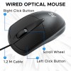Ant Globe 10 Wired Optical Mouse with 1200 DPI, USB Connectivity, Lightweight Design, Durable 3 Buttons, Compatible with Windows/Mac/Linux
