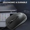 Ant Globe 10 Wired Optical Mouse with 1200 DPI, USB Connectivity, Lightweight Design, Durable 3 Buttons, Compatible with Windows/Mac/Linux