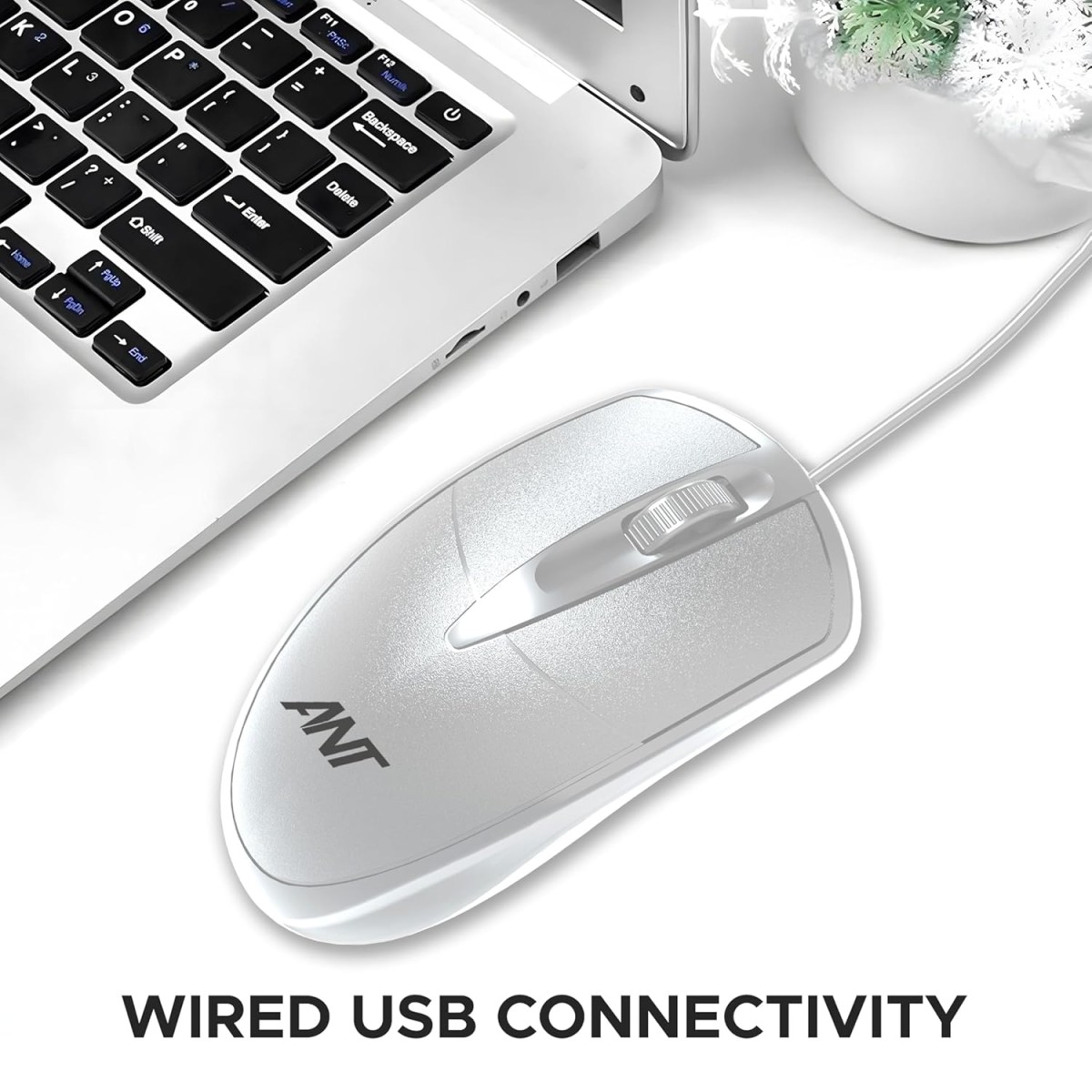 Ant Globe 10 Wired Optical Mouse with 1200 DPI, USB Connectivity, Lightweight Design, Durable 3 Buttons, Compatible with Windows/Mac/Linux