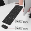 Ant PC Wireless Keyboard and Mouse, Silent Keyboard Mouse Combo, Full-Sized Colorful Typewriter Keyboard with Round Keycaps, 2.4G 1000 DPI Cute Mouse Compatible with PC/Laptop/Compute - Black