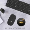 Ant PC Wireless Keyboard and Mouse, Silent Keyboard Mouse Combo, Full-Sized Colorful Typewriter Keyboard with Round Keycaps, 2.4G 1000 DPI Cute Mouse Compatible with PC/Laptop/Compute - Black