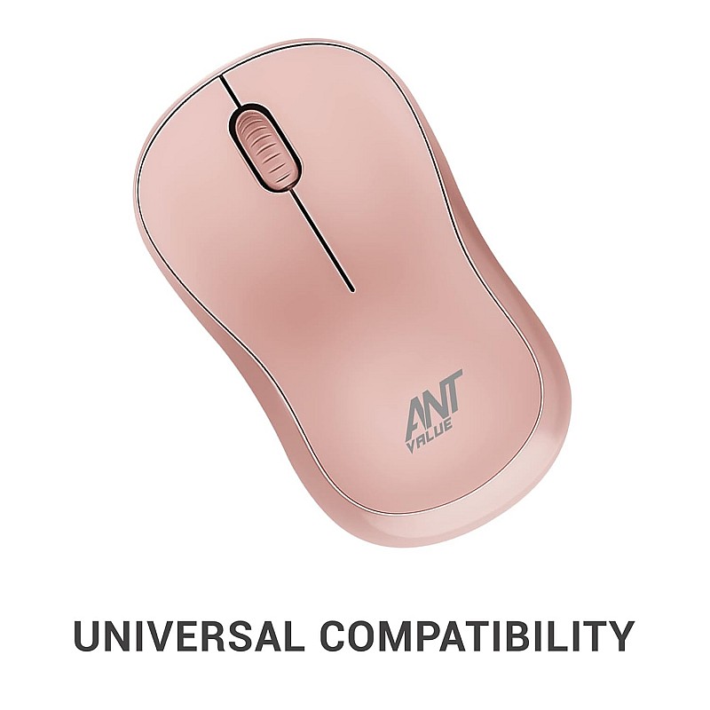 Ant Value FKAPU03 1000 DPI Wireless Mouse - Rose Gold