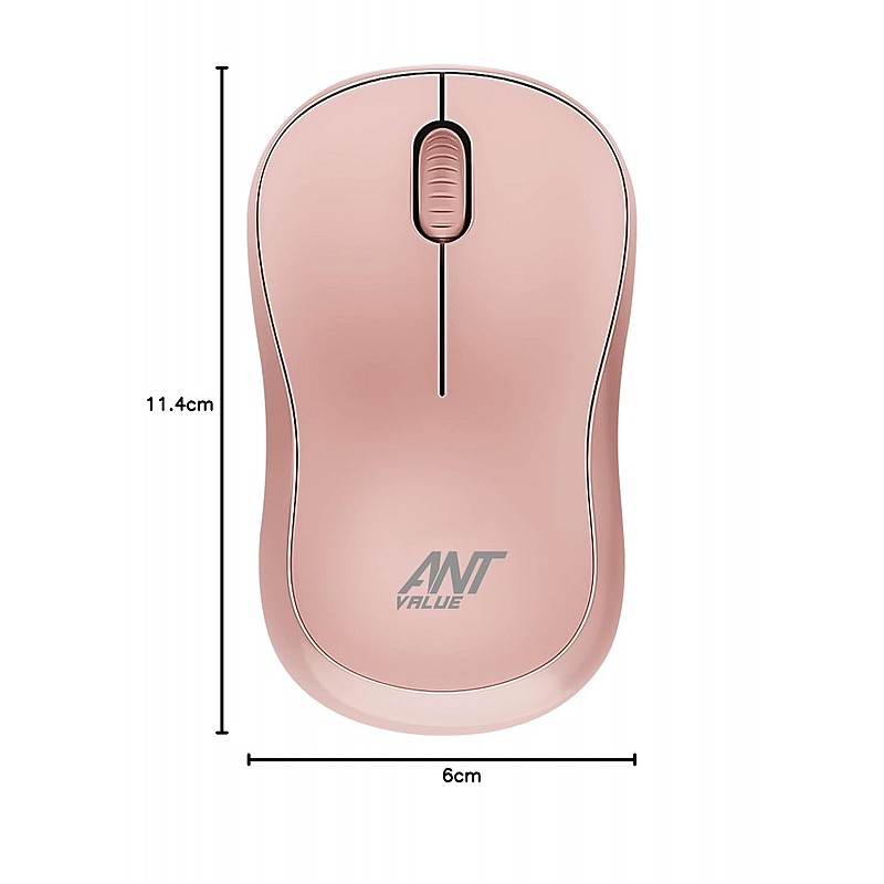 Ant Value FKAPU03 1000 DPI Wireless Mouse - Rose Gold