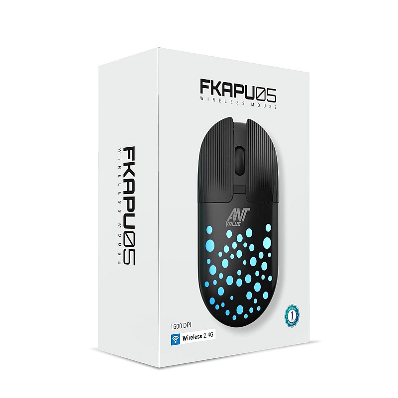 Ant Value FKAPU05 1600 DPI Wireless Mouse - Black