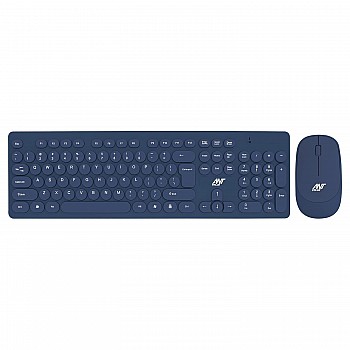 Ant Value FKBRI05 Wireless Keyboard Mouse Combo - 2.4Ghz Aesthetic Quiet Keyboard and Mouse Wireless - 110 Keys Full Size Ultra-Thin Keyboard for Laptop, Computer, PC, Notebook, Windows, Mac OS (Blue)