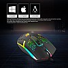 Ant Value GM1001 USB Wired Gaming Mouse,6 Adjustable 12800 DPI Computer Mouse,Optical Sensor 13 RGB Mouse with software and 6 Programmable Buttons,Ergonomic PC Gaming Wired Mouse for Laptop/PC - Black