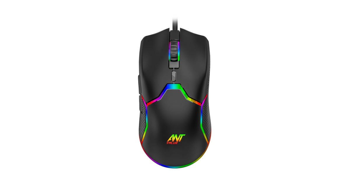 Ant Computer Mouse Ant Value GM1001 USB Wired Gaming Mouse,6 Adjustable 12800 DPI Computer ...