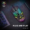 Ant Value GM1001 USB Wired Gaming Mouse,6 Adjustable 12800 DPI Computer Mouse,Optical Sensor 13 RGB Mouse with software and 6 Programmable Buttons,Ergonomic PC Gaming Wired Mouse for Laptop/PC - Black