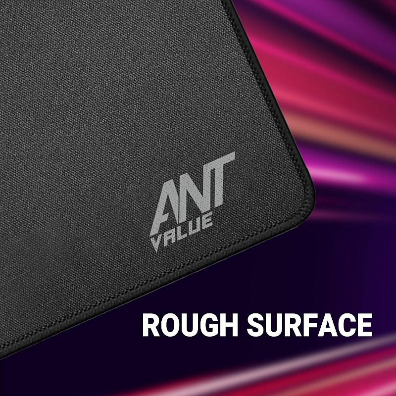 Ant Value MM270 Gaming Mouse Pad-M- Medium with Stitched Edges, Waterproof Non-Slip Base for Gaming & Office Black