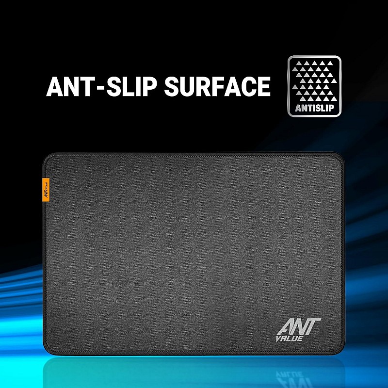 Ant Value MM270 Gaming Mouse Pad-M- Medium with Stitched Edges, Waterproof Non-Slip Base for Gaming & Office Black