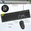 Ant -Wired Full-Size Keyboard and Mouse Combo - Computer Accessories for Laptops and PCs, Ergonomic Design, Silent Keys, USB Connection, Compact Mouse, QWERTY Keyboard – Black, 02